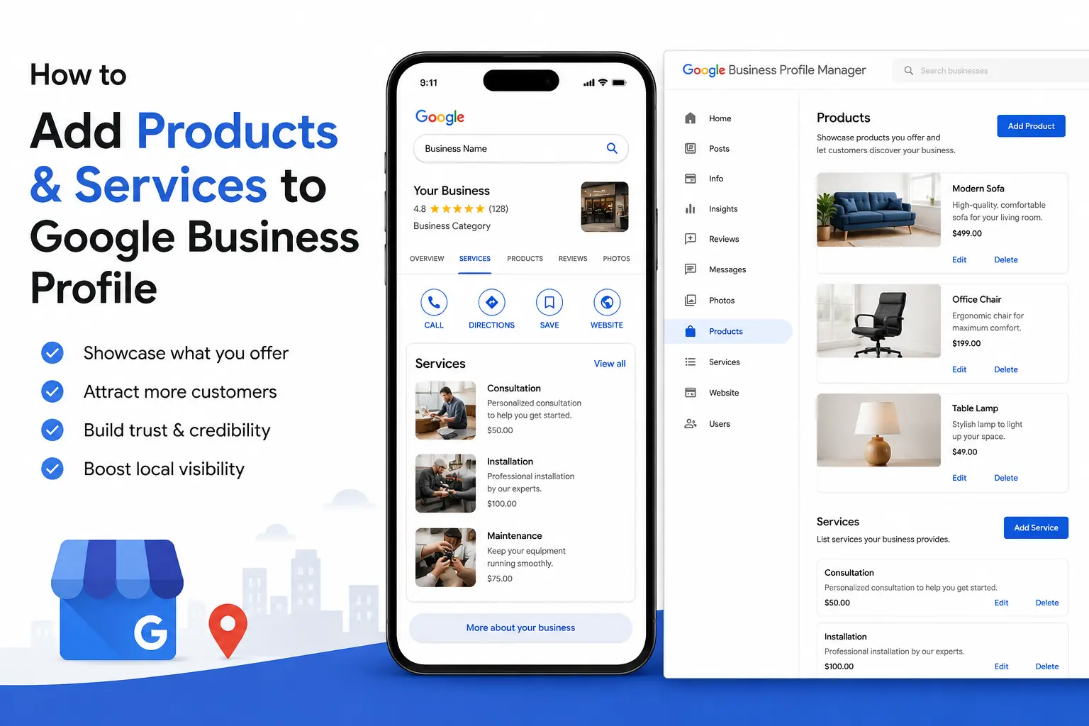 How to Add Products & Services to Google Business Profile