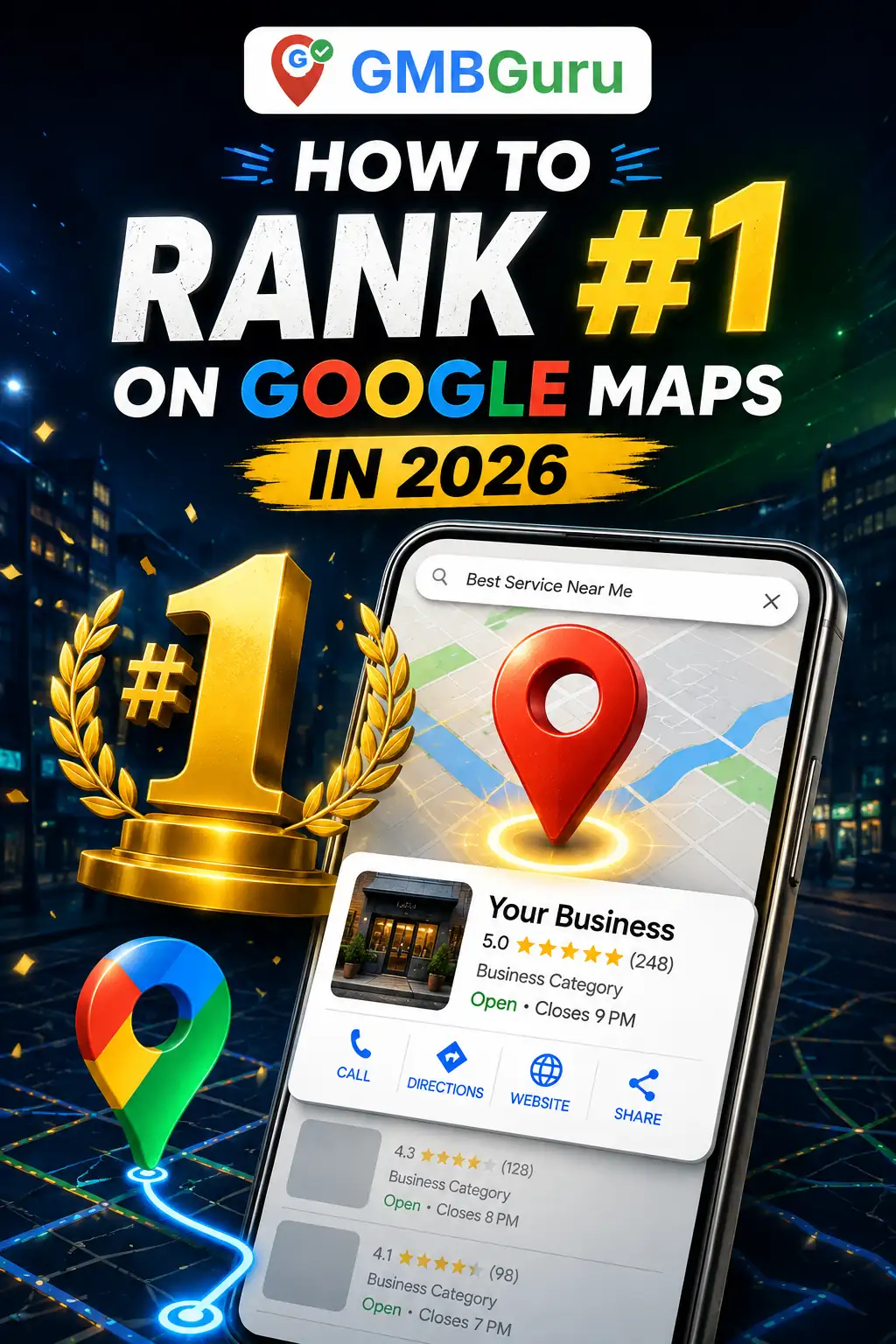How to Rank #1 on Google Maps in 2026 — GMB Guru Web Story